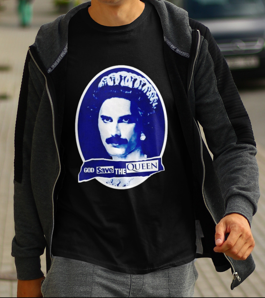God Save The Queen Freddy Mercury Regal Punk Icon Sticker T-Shirt