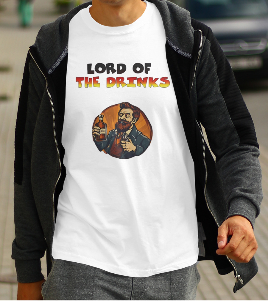 Lord Of The Drinks Whiskey Bearded Man T-Shirt