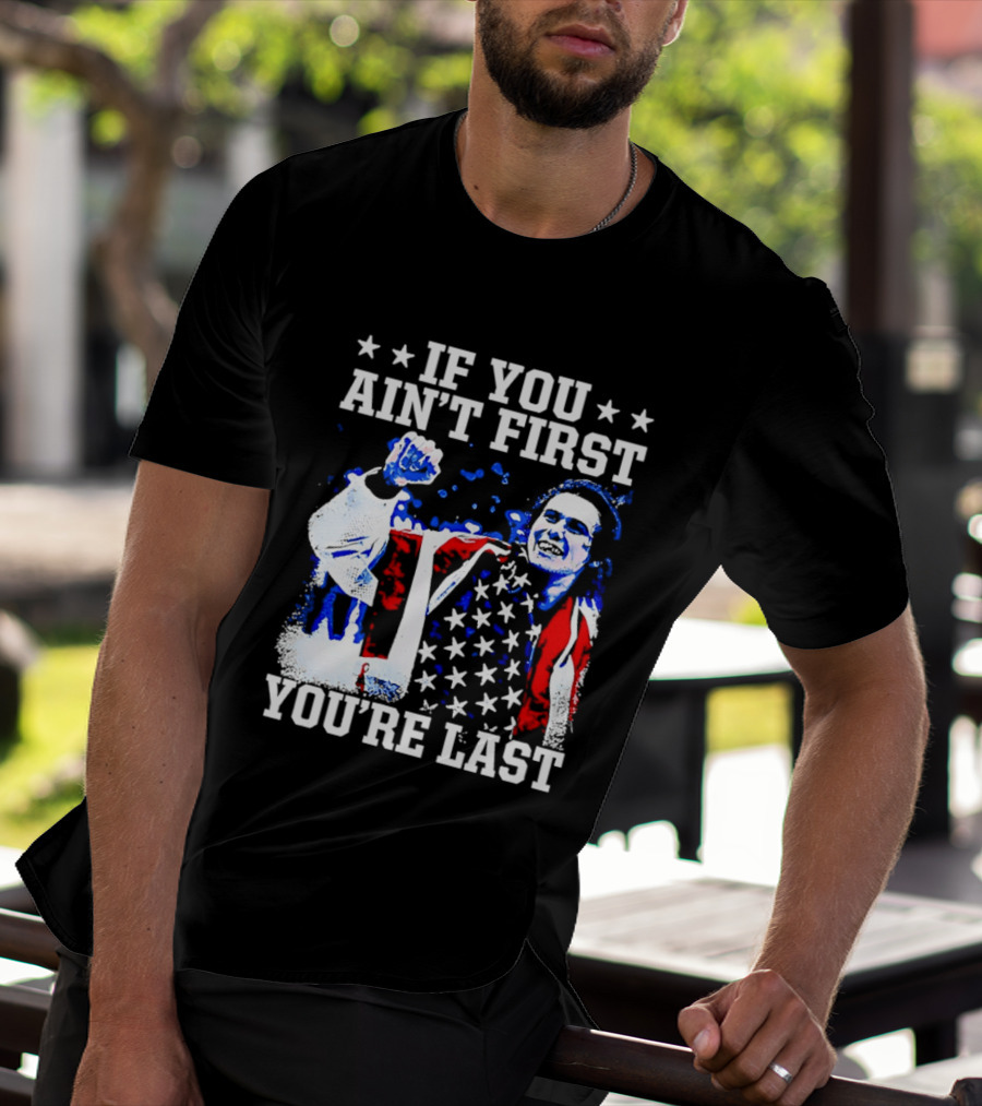 Jack Hughes If You Ain't First You're Last 2026 Winter Olympics USA Flag Victory T-Shirt