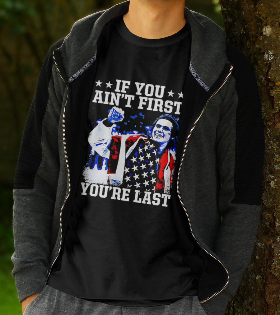 Jack Hughes If You Ain't First You're Last 2026 Winter Olympics USA Flag Victory T-Shirt