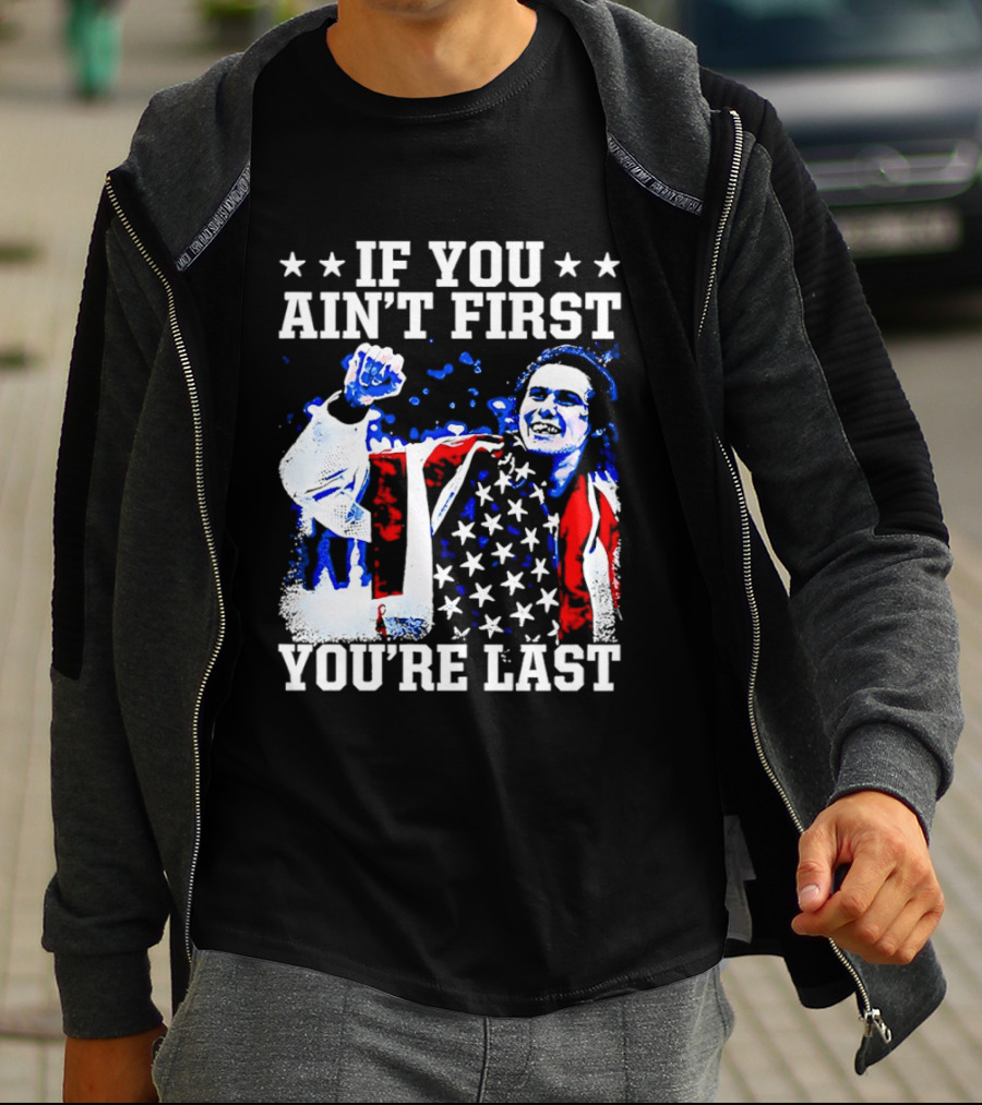Jack Hughes If You Ain't First You're Last 2026 Winter Olympics USA Flag Victory T-Shirt