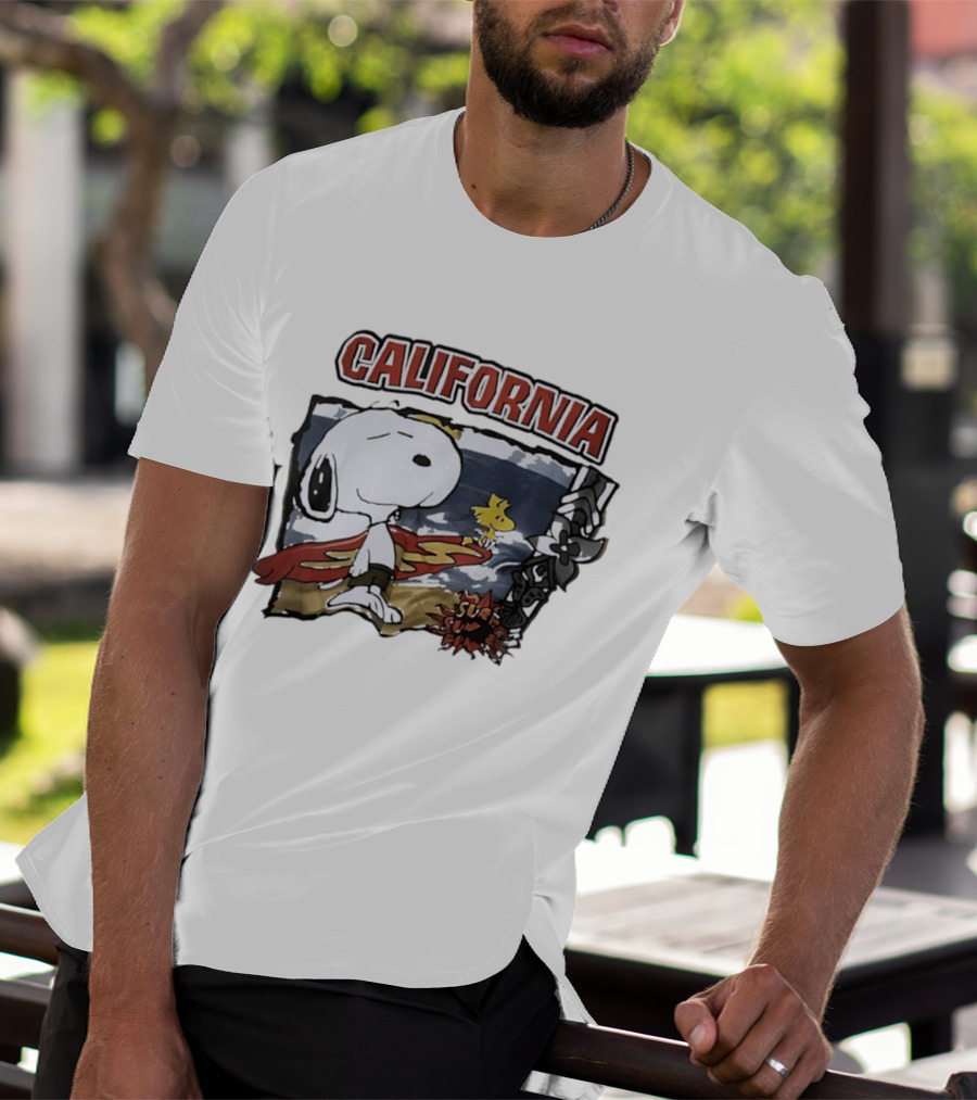 California Snoopy Woodstock Surf Sun Fun T-Shirt