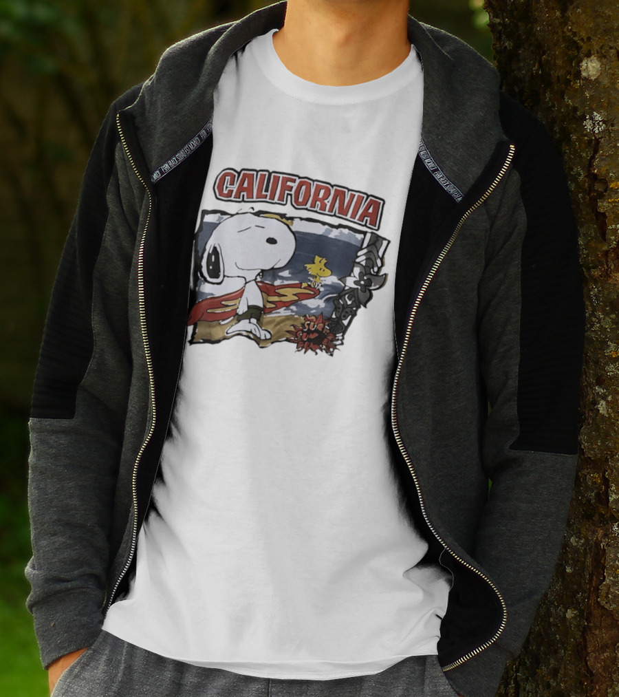 California Snoopy Woodstock Surf Sun Fun T-Shirt