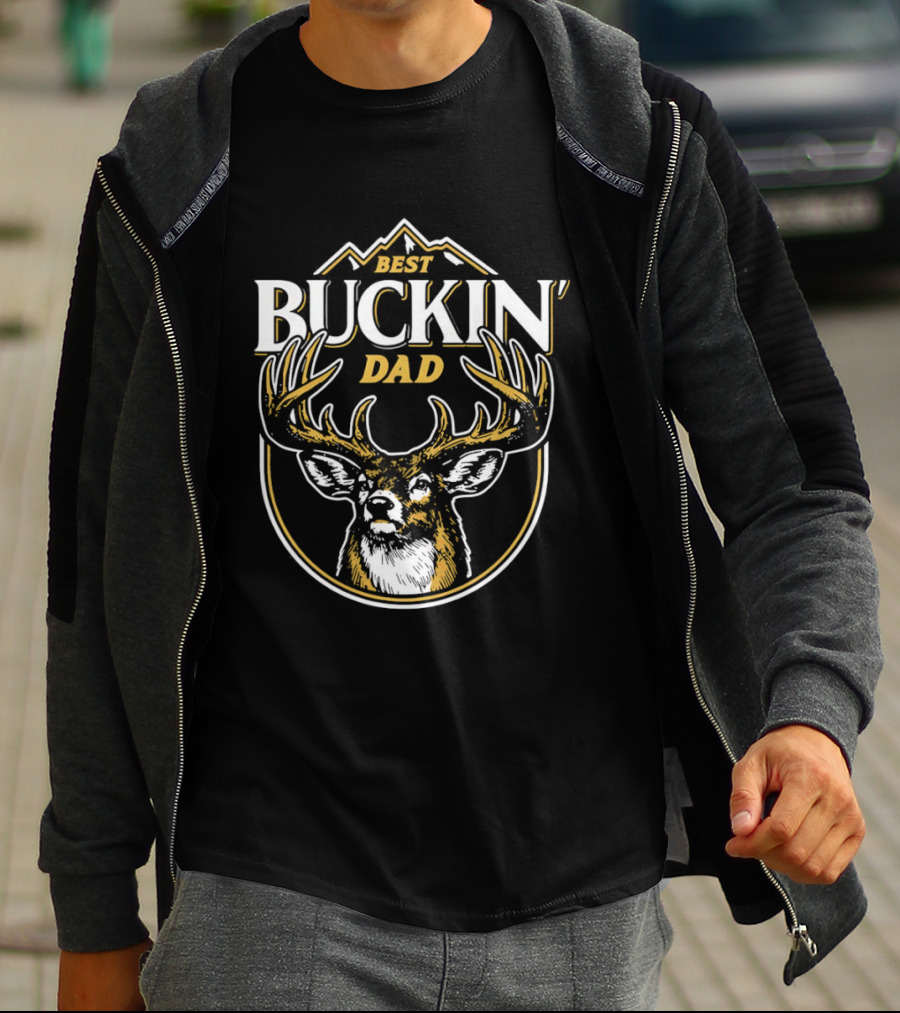 Best Buckin' Dad Deer Antlers Mountain T-Shirt