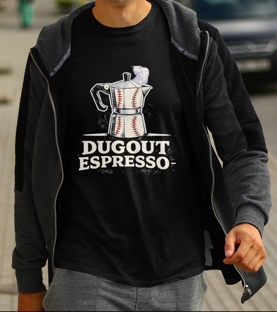 Dugout Espresso Coffee Baseball Pot Seam T-Shirt