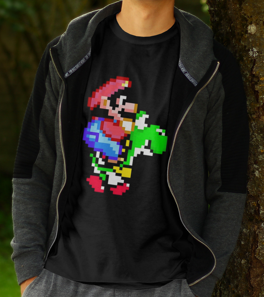 Mario And Yoshi Super Mario World Pixel T-Shirt