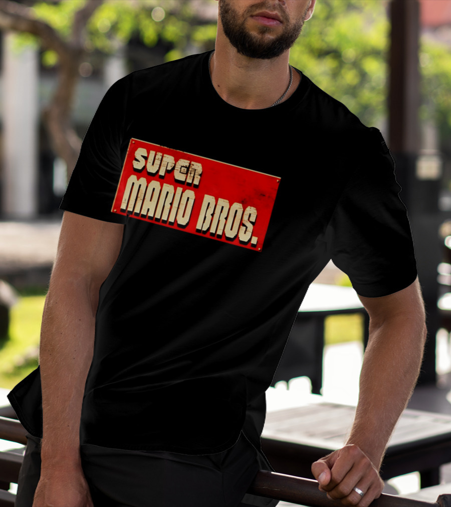 Super Mario Bros Iconic Title Sign T-Shirt