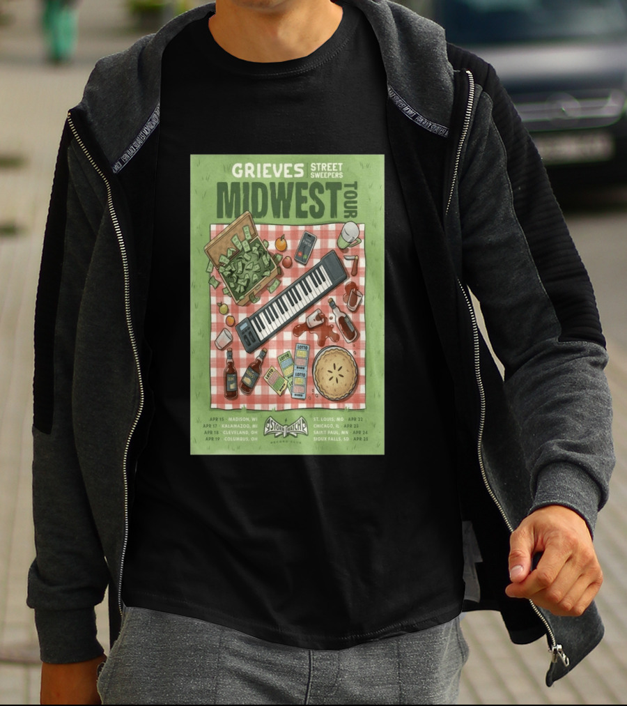 Grieves Midwest Tour Street Sweepers Storm Records 2026 Keyboard Picnic T-Shirt
