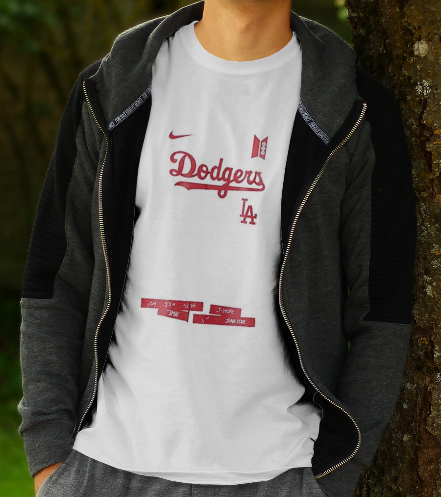 Los Angeles Dodgers BTS World Tour Tracklist Collaboration T-Shirt