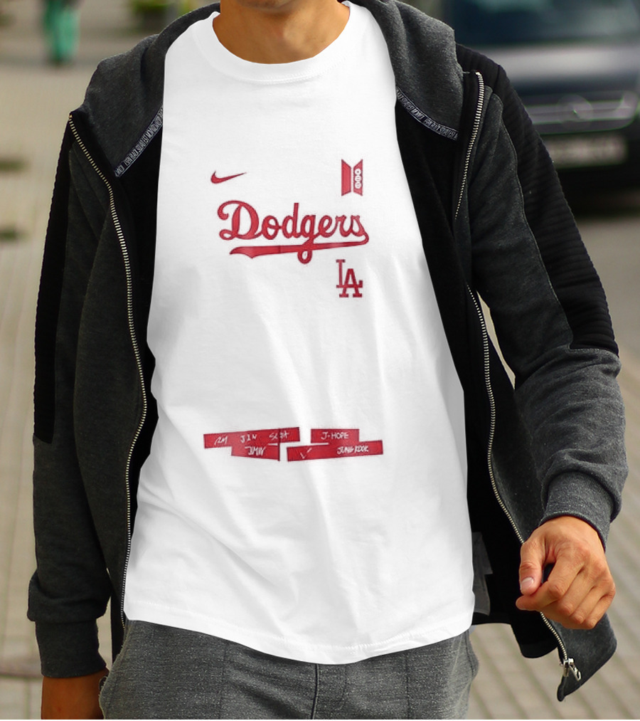 Los Angeles Dodgers BTS World Tour Tracklist Collaboration T-Shirt