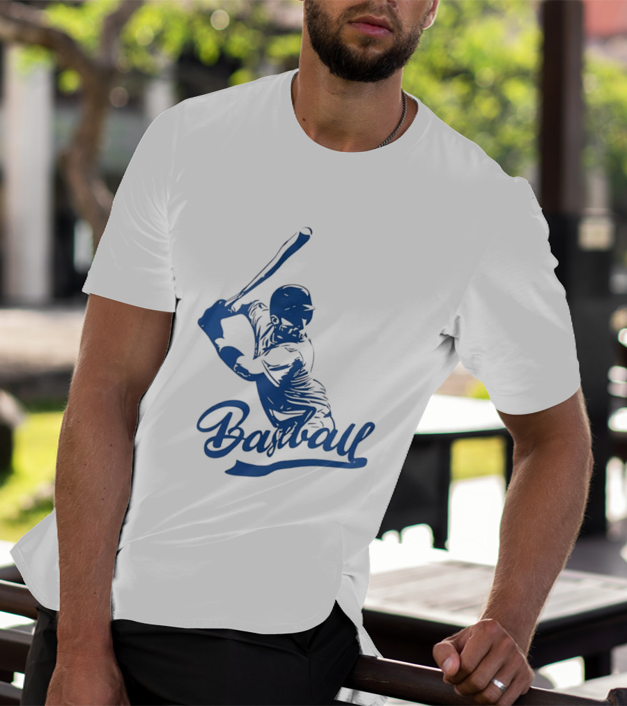Middle Tennessee Blue Raiders Baseball Player Batting Action T-Shirt