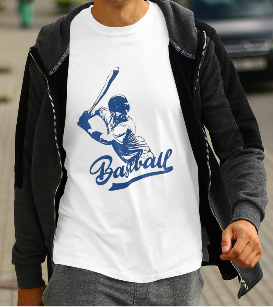 Middle Tennessee Blue Raiders Baseball Player Batting Action T-Shirt