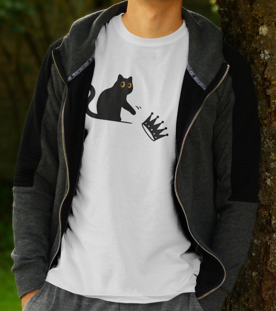 No Kings Cat 2026 Meme Black Cat And Crown T-Shirt
