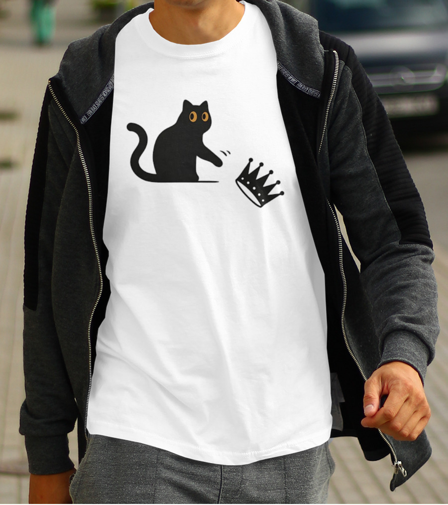 No Kings Cat 2026 Meme Black Cat And Crown T-Shirt