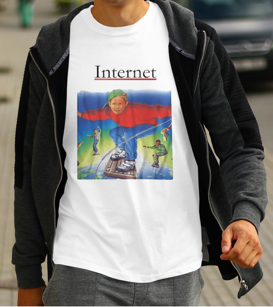 Internet Surfing Kids Adventure On Keyboard Across Digital World T-Shirt