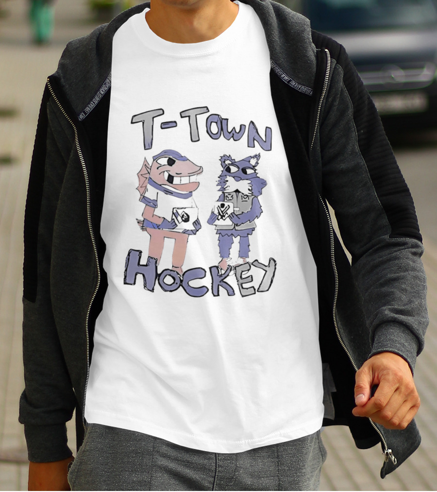 T Town Hockey Cartoon With Playful Animal Characters T-Shirt