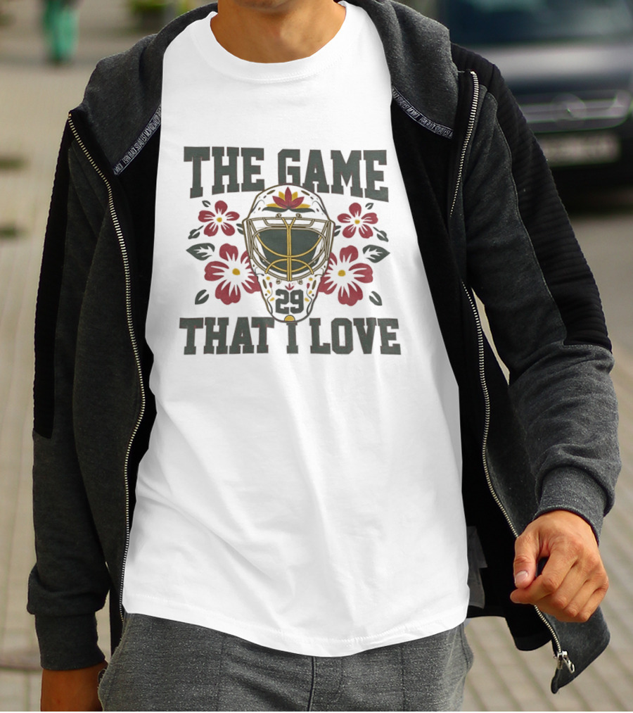 Marc Andre Fleury Minnesota Wild The Game That I Love Floral Hockey Mask T-Shirt