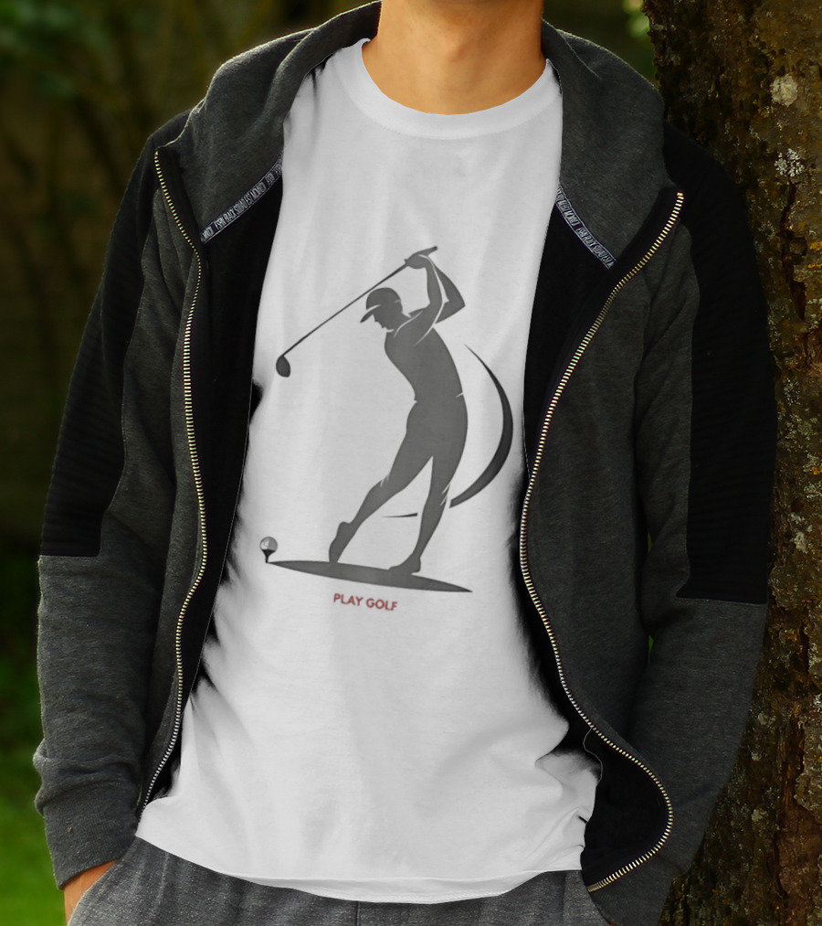 Play Golf Silhouette Of Man Swinging Club T-Shirt