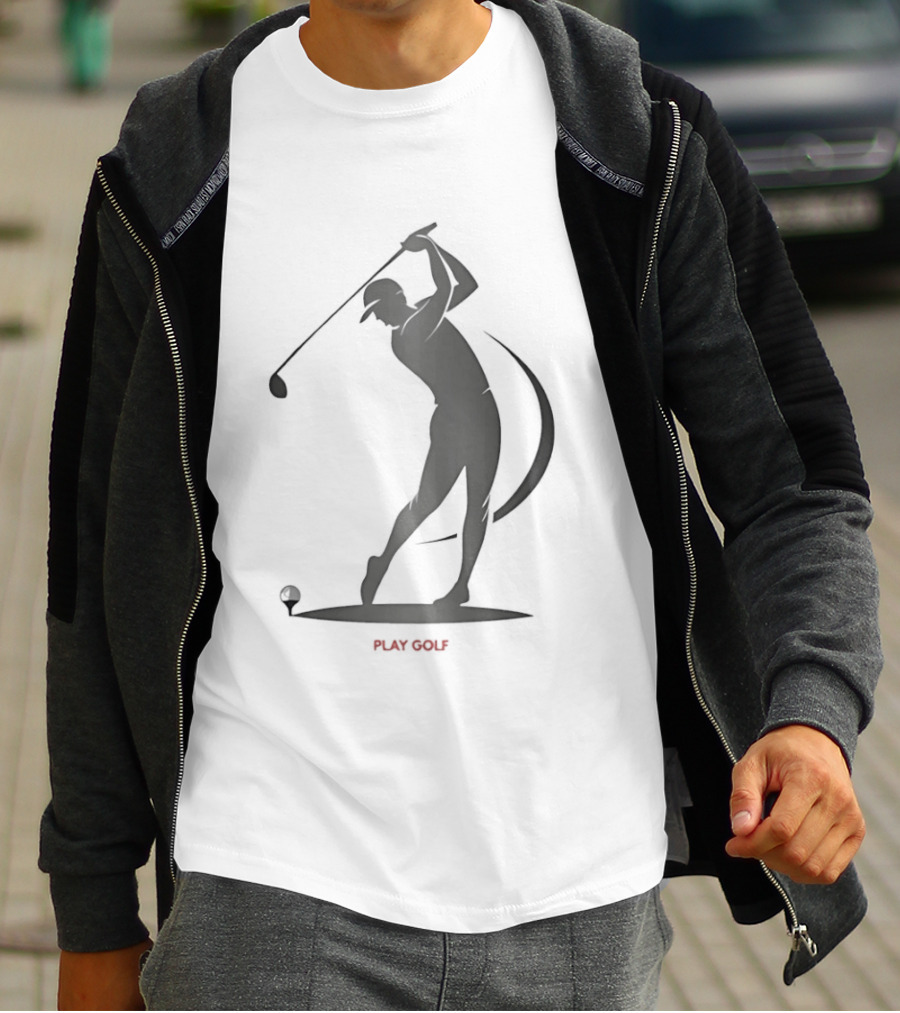 Play Golf Silhouette Of Man Swinging Club T-Shirt