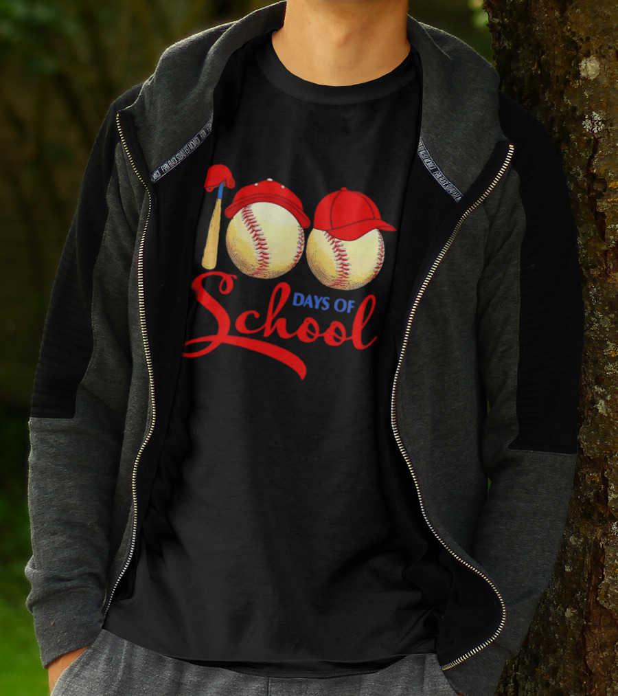 100 Days Of School Baseball Hat Celebration T-Shirt