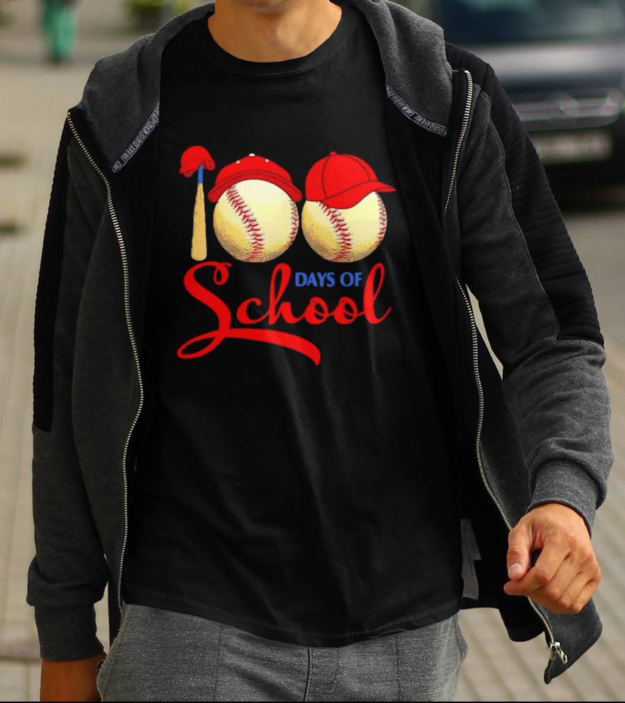 100 Days Of School Baseball Hat Celebration T-Shirt