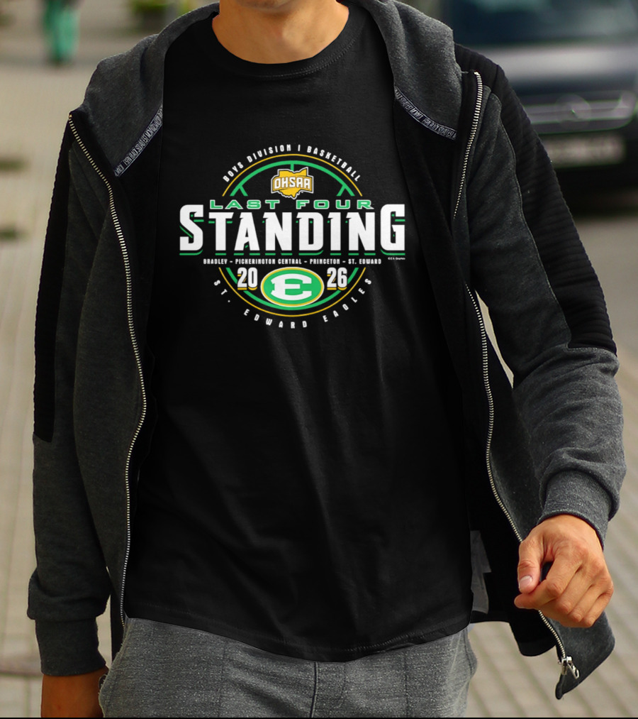 2026 OHSAA Boys Division I Basketball Last Four Standing St. Edward Eagles E T-Shirt