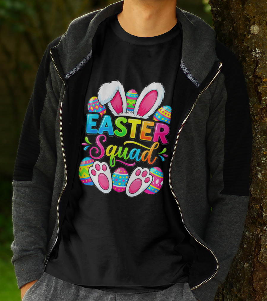 Easter Squad Bunny Ears Colorful Egg Hunt Matching Family 2026 T-Shirt