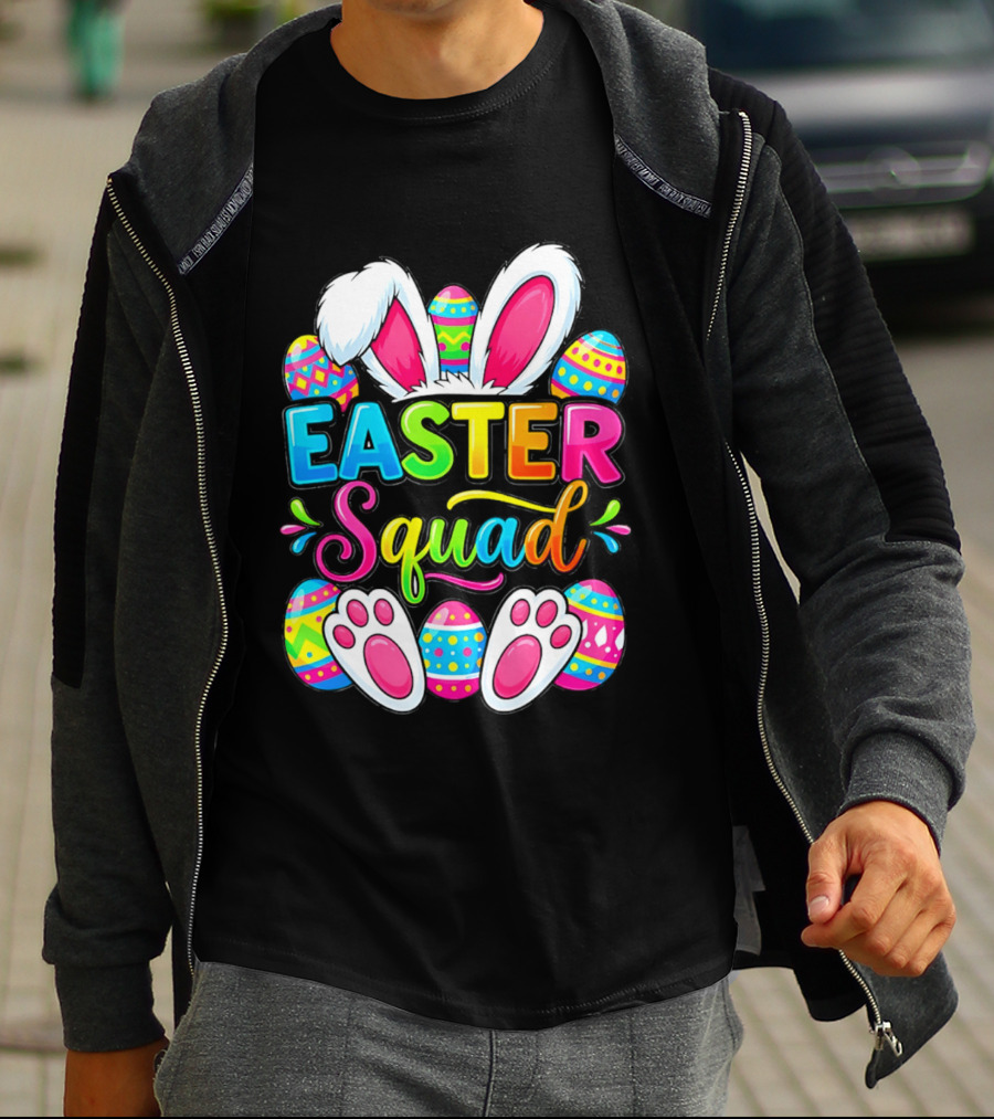 Easter Squad Bunny Ears Colorful Egg Hunt Matching Family 2026 T-Shirt