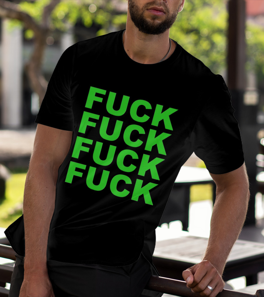 F<strong>* F</strong>* F<strong>* F</strong>* Repeated Bold Neon Green T-Shirt