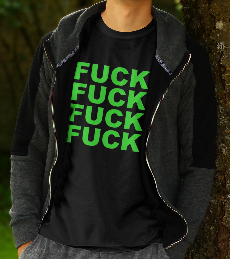 F<strong>* F</strong>* F<strong>* F</strong>* Repeated Bold Neon Green T-Shirt