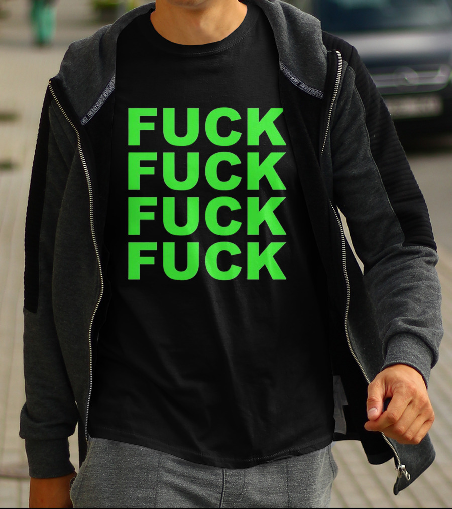 F<strong>* F</strong>* F<strong>* F</strong>* Repeated Bold Neon Green T-Shirt