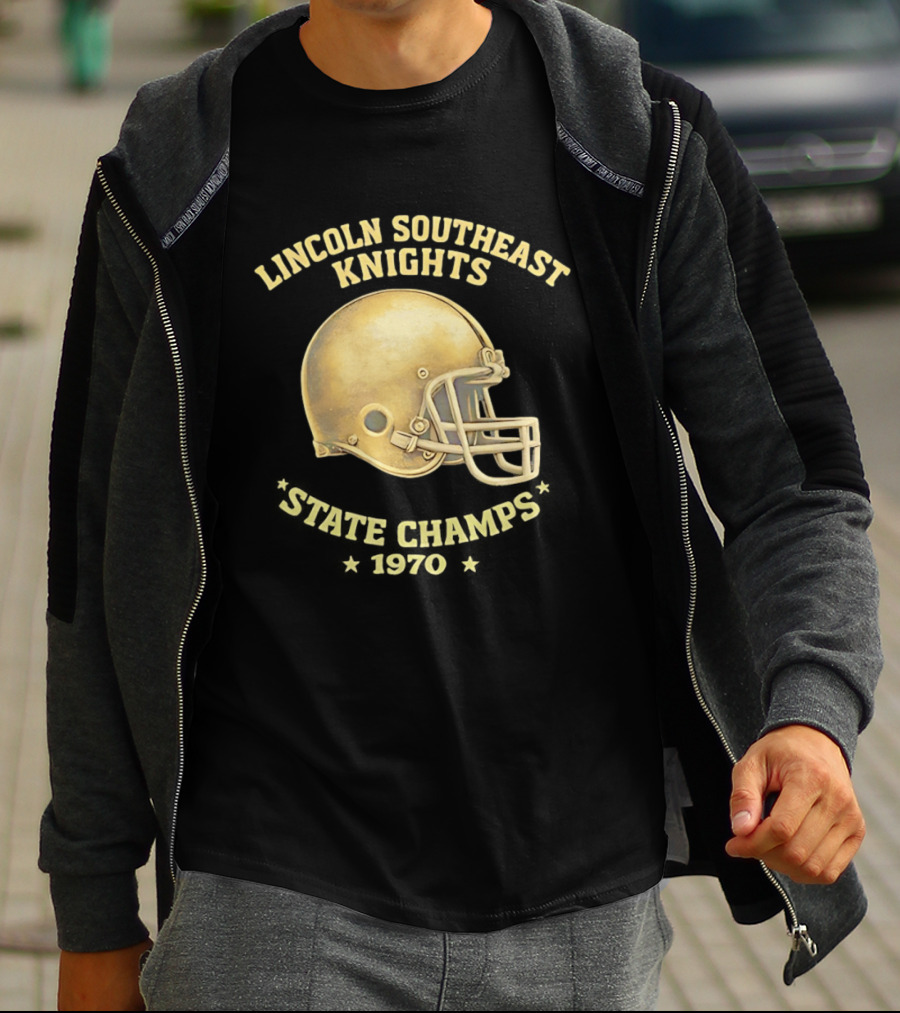 Lincoln Southeast Knights State Champs 1970 Helmet T-Shirt
