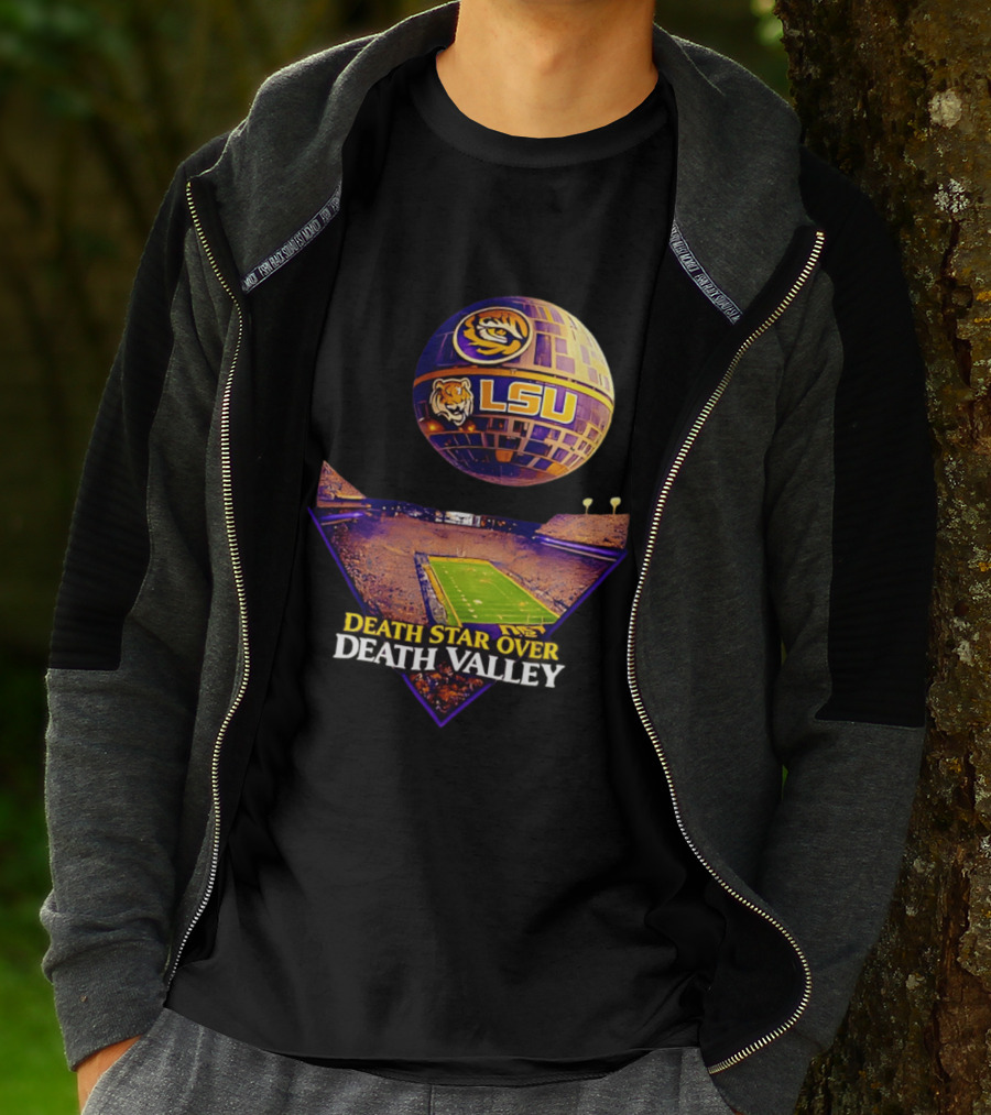 LSU Tigers Death Star Over Death Valley Stadium LSU T-Shirt