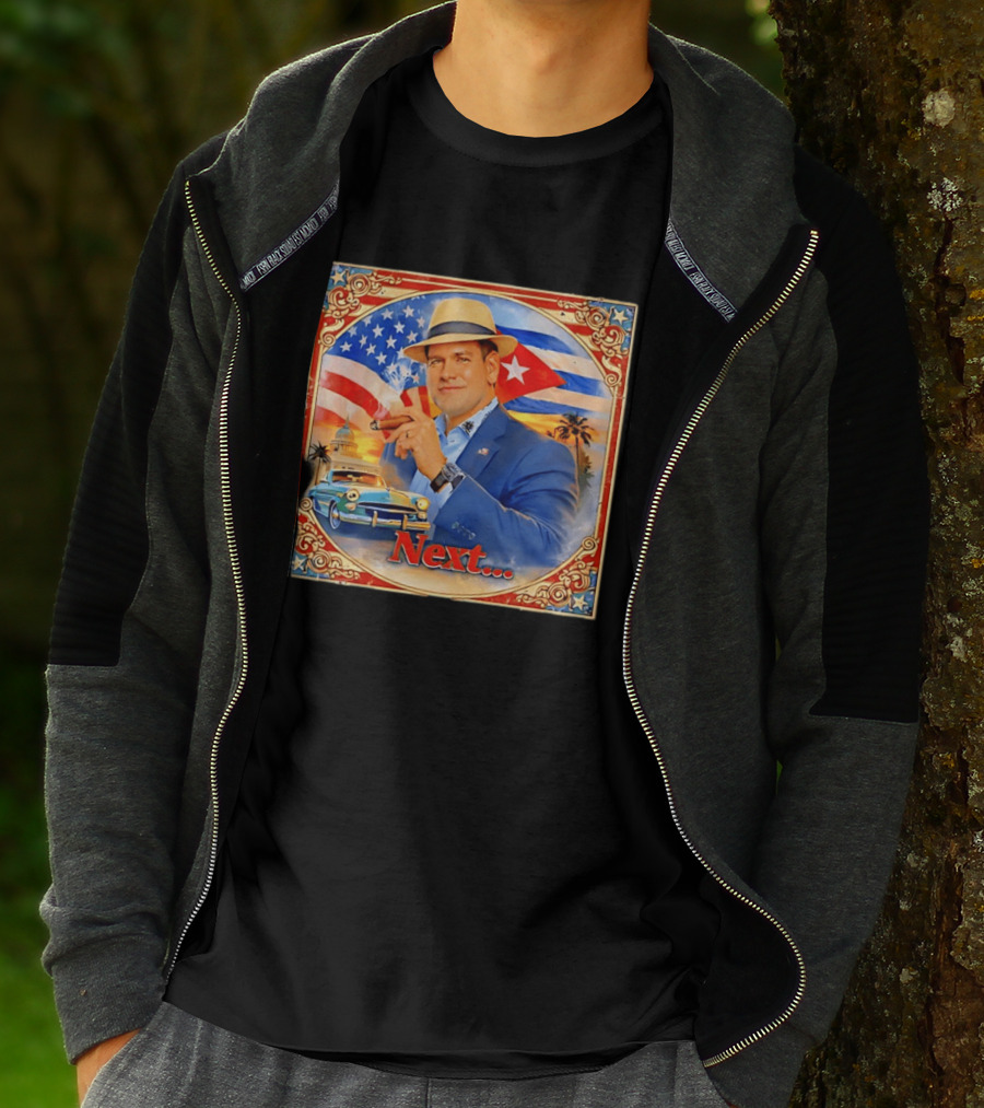 Next USA Cuban Cigar American Flag Man T-Shirt