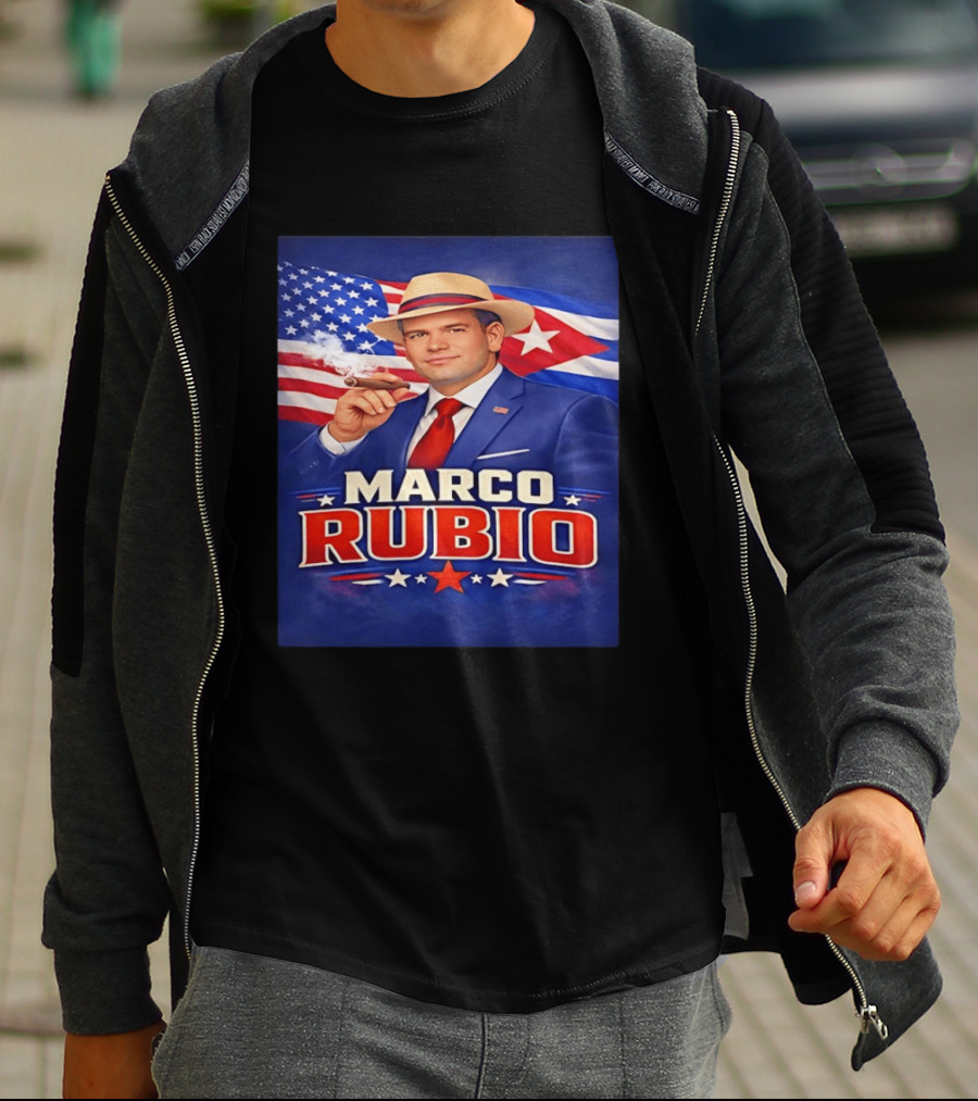 Marco Rubio Cigar USA American Cuban Flag T-Shirt
