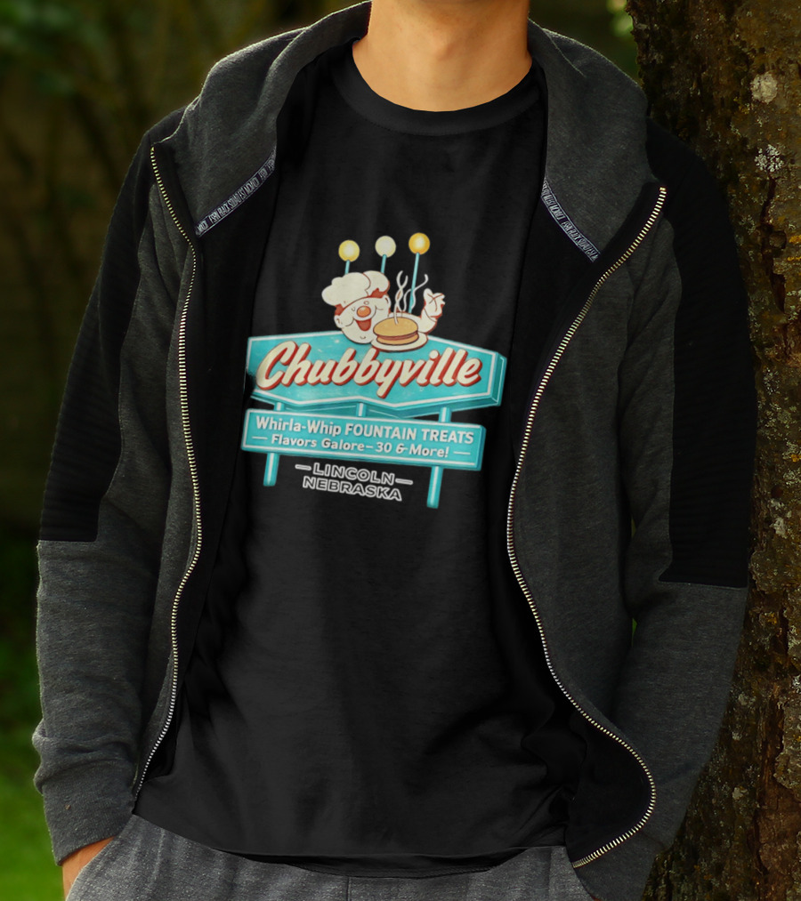 Chubbyville Whirla Whip Fountain Treats Flavors Galore 30 & More Lincoln Nebraska T-Shirt