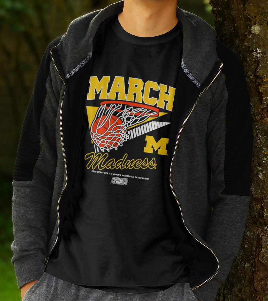 Michigan Wolverines March Madness MBB & WBB 2026 Basketball Championship Swish T-Shirt