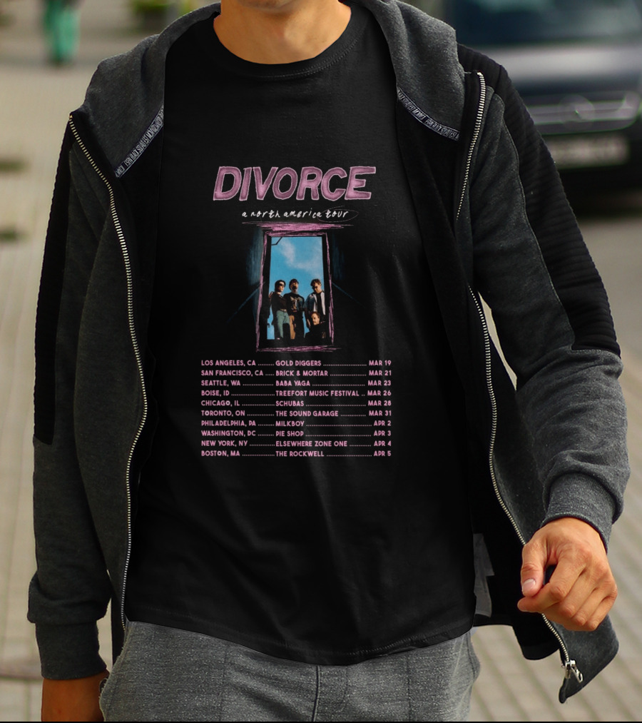 Divorce North America Tour 2026 Concert Dates And Cities T-Shirt