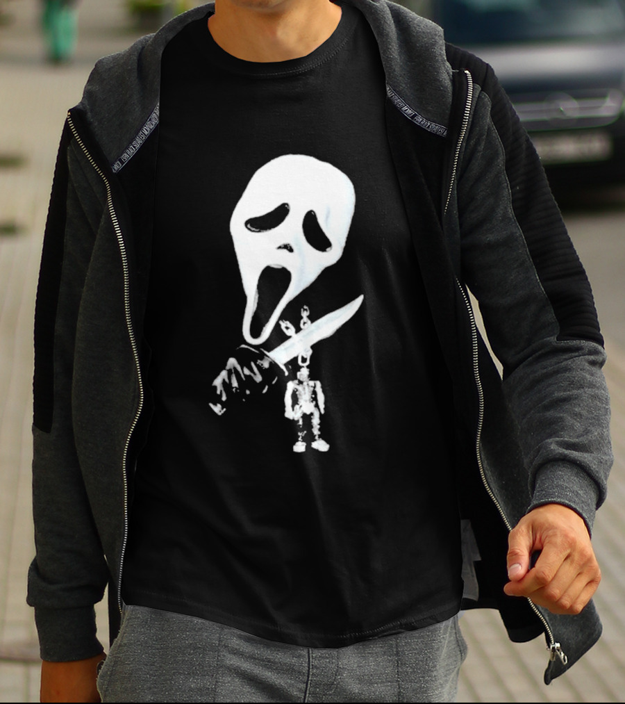 Don Toliver Scream Cactus Jack Favorite Scary Movie Ghostface Knife Skeleton Collaboration T-Shirt
