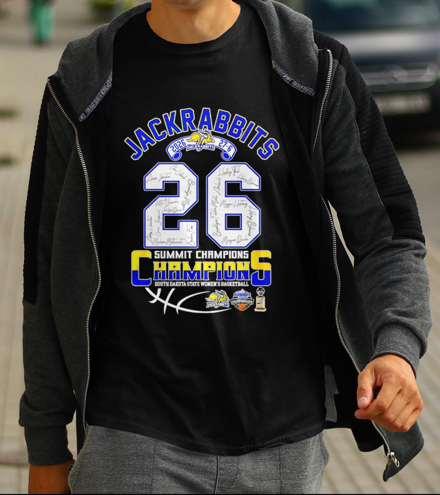 Jackrabbits Summit League Champions 2026 27 6 Score Signature Edition T-Shirt