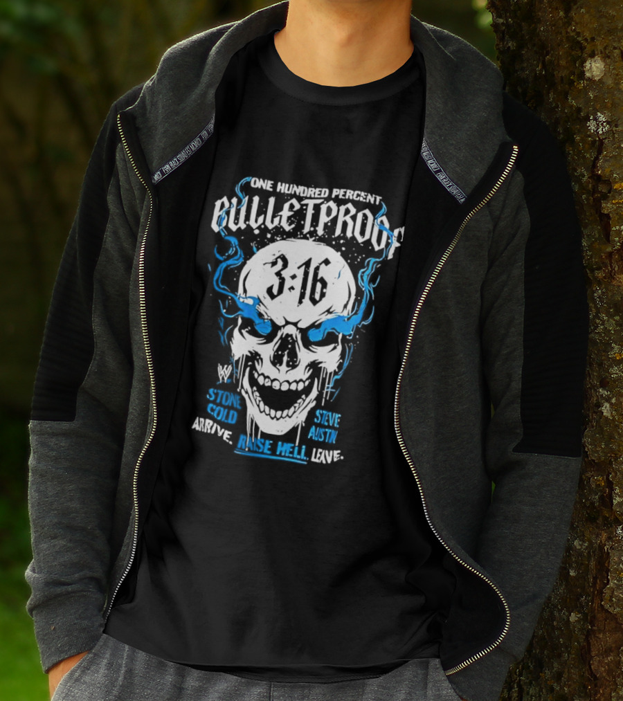 Stone Cold Steve Austin 3:16 One Hundred Percent Bulletproof Skull T-Shirt
