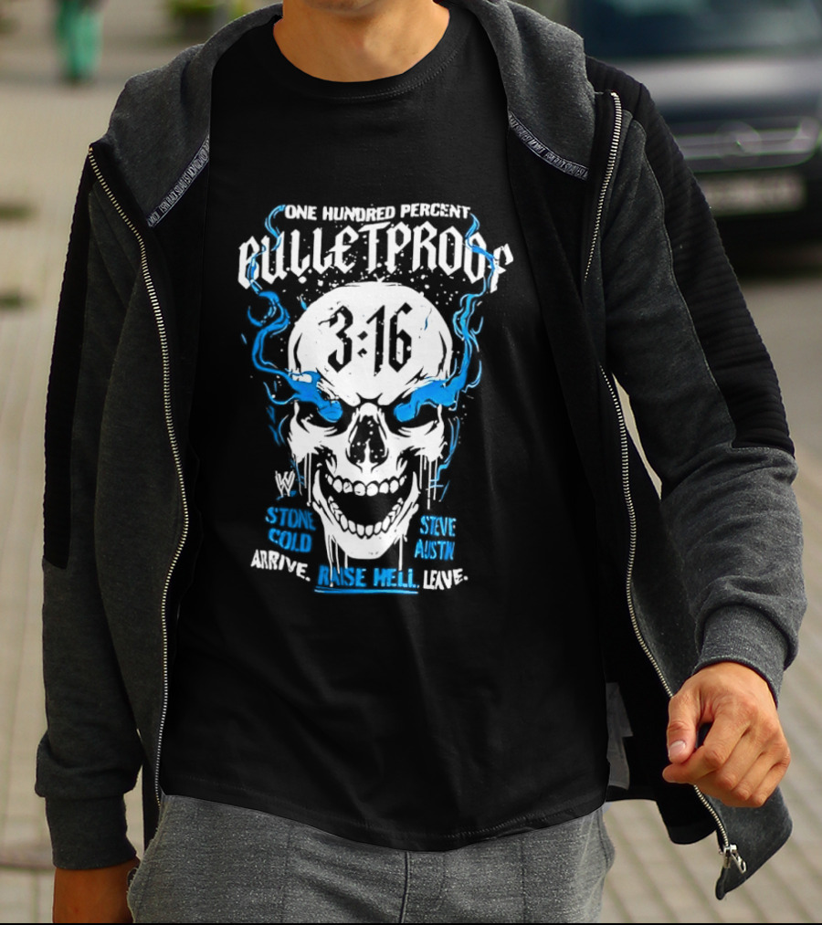 Stone Cold Steve Austin 3:16 One Hundred Percent Bulletproof Skull T-Shirt