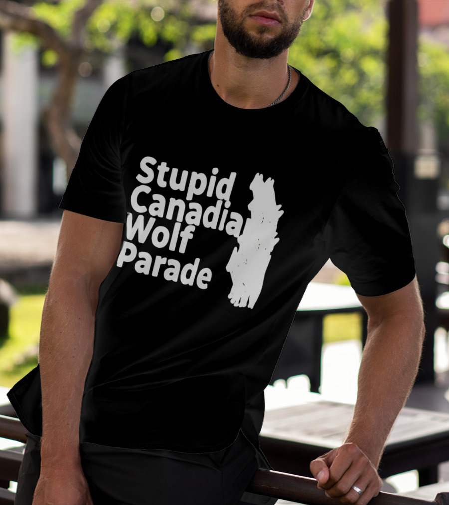 Stupid Candia Wolf Parade White Text With Wolf T-Shirt