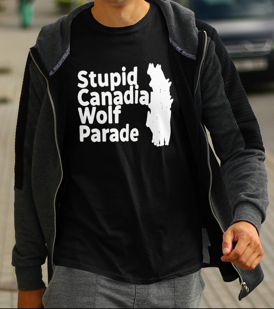 Stupid Candia Wolf Parade White Text With Wolf T-Shirt