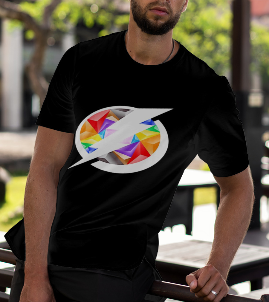 Tampa Bay Lightning Rainbow Pride Lightning Bolt T-Shirt