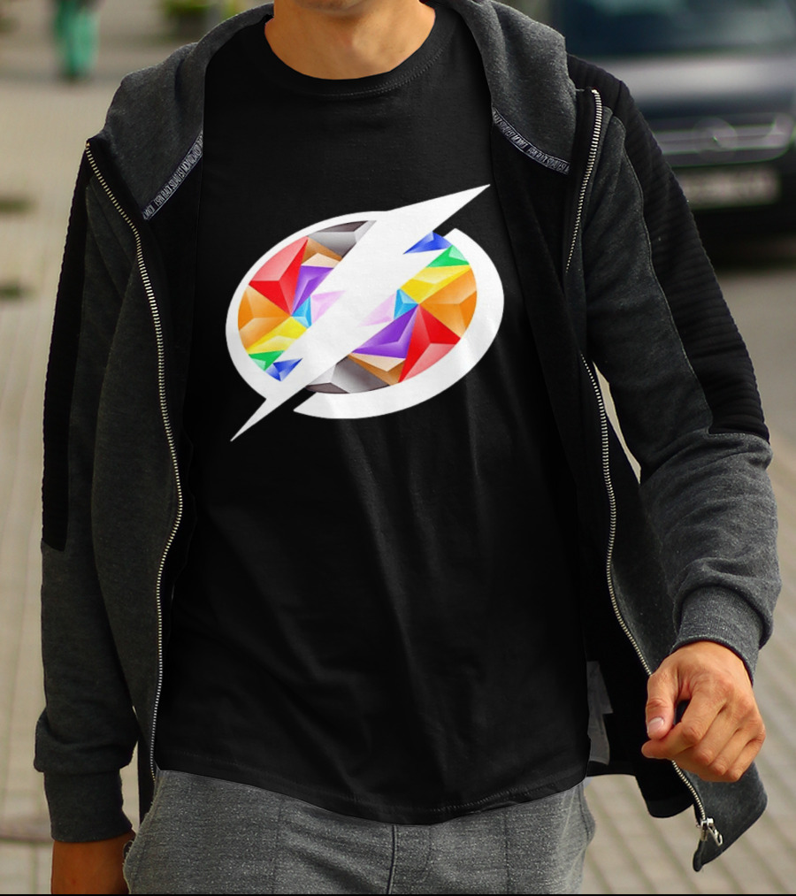 Tampa Bay Lightning Rainbow Pride Lightning Bolt T-Shirt