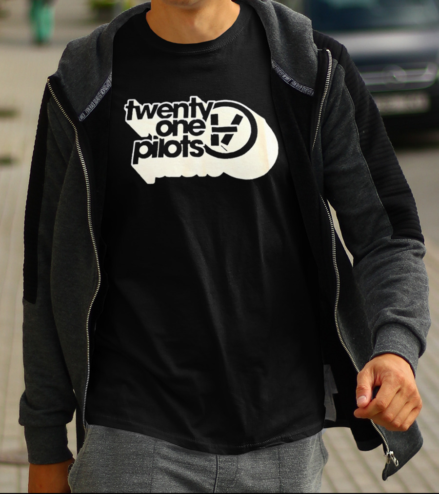 Twenty One Pilots Logo Band Name White Circle T-Shirt