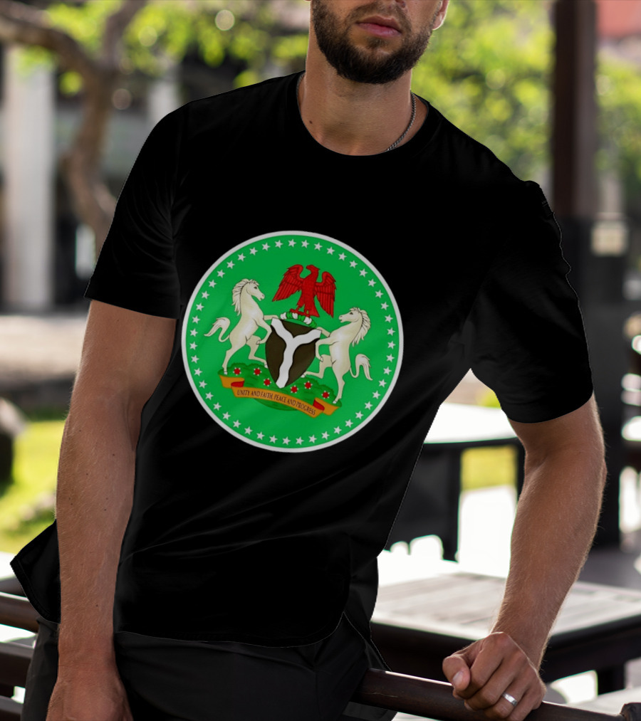 Unity Faith Peace Progress Nigeria National Coat Of Arms T-Shirt