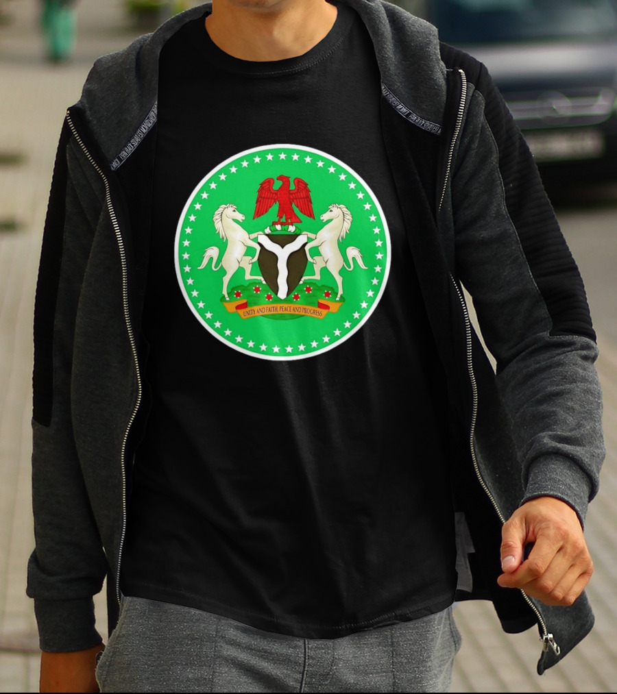 Unity Faith Peace Progress Nigeria National Coat Of Arms T-Shirt