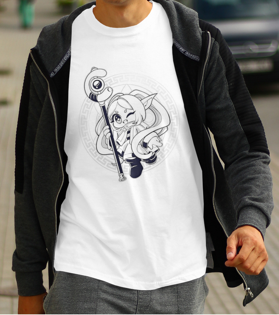 Beyond Journey's End Frieren Chibi Staff Enchanter Circle T-Shirt